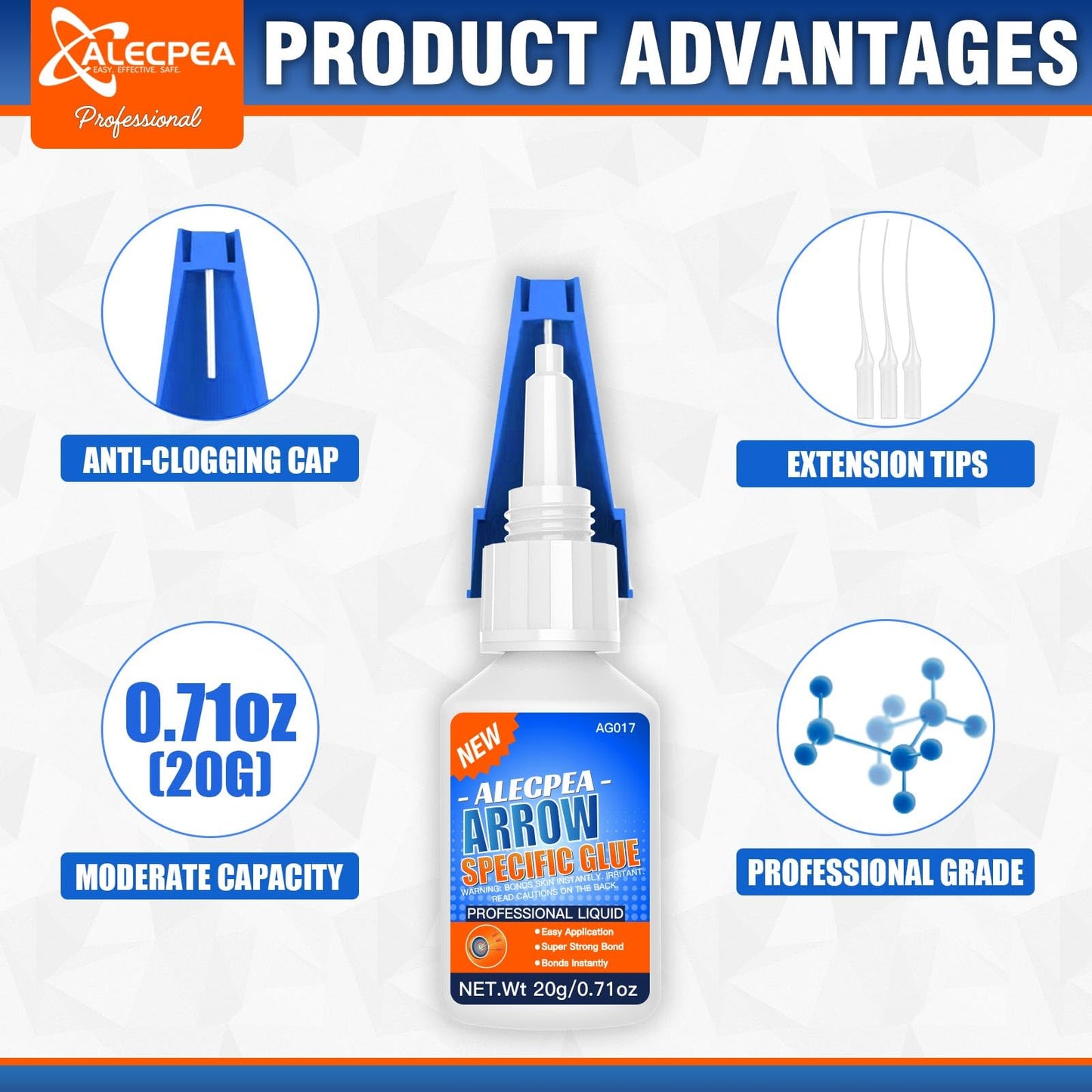 20g Instant Arrow Fletching Glue, Fast-Curing Clear Adhesive for Vanes, Feathers, and Inserts, Perfect for Aluminum, Carbon, and Wood Shafts, Ideal Archery Accessory