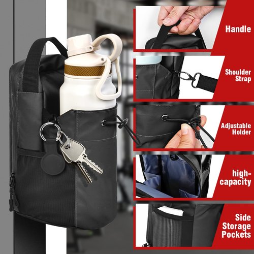 Magnetic Gym Bag for Men and Women, Large Sports Backpack with Water Bottle Holder & Phone Pocket, Fitness Travel Carry-On for Workout, Sports, Office - Black