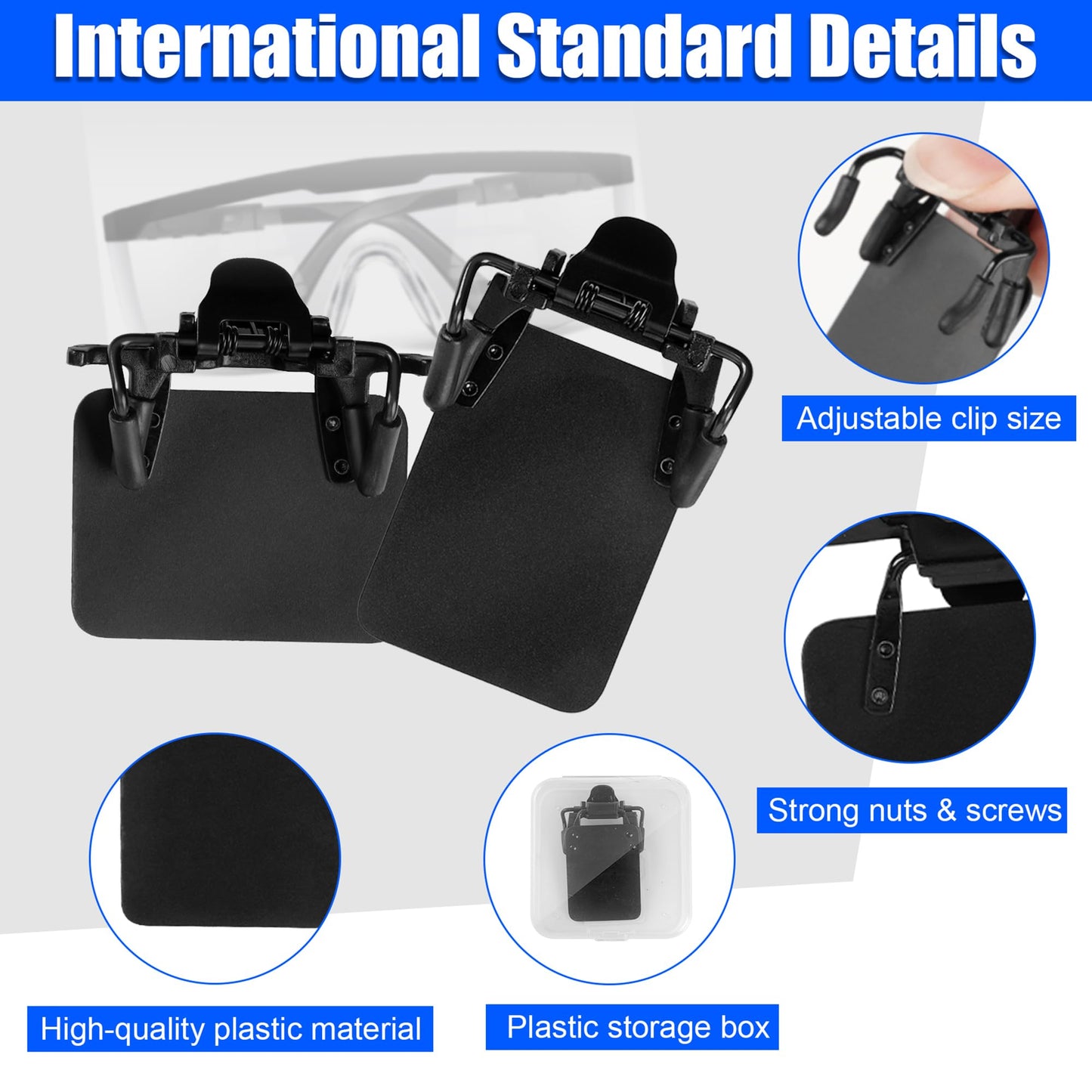 JORMIX 2 Packs Shooting Glasses Blinders International Standard Shooting Glasses Blinders Occluder Clip Patch Adjustable Angle Black