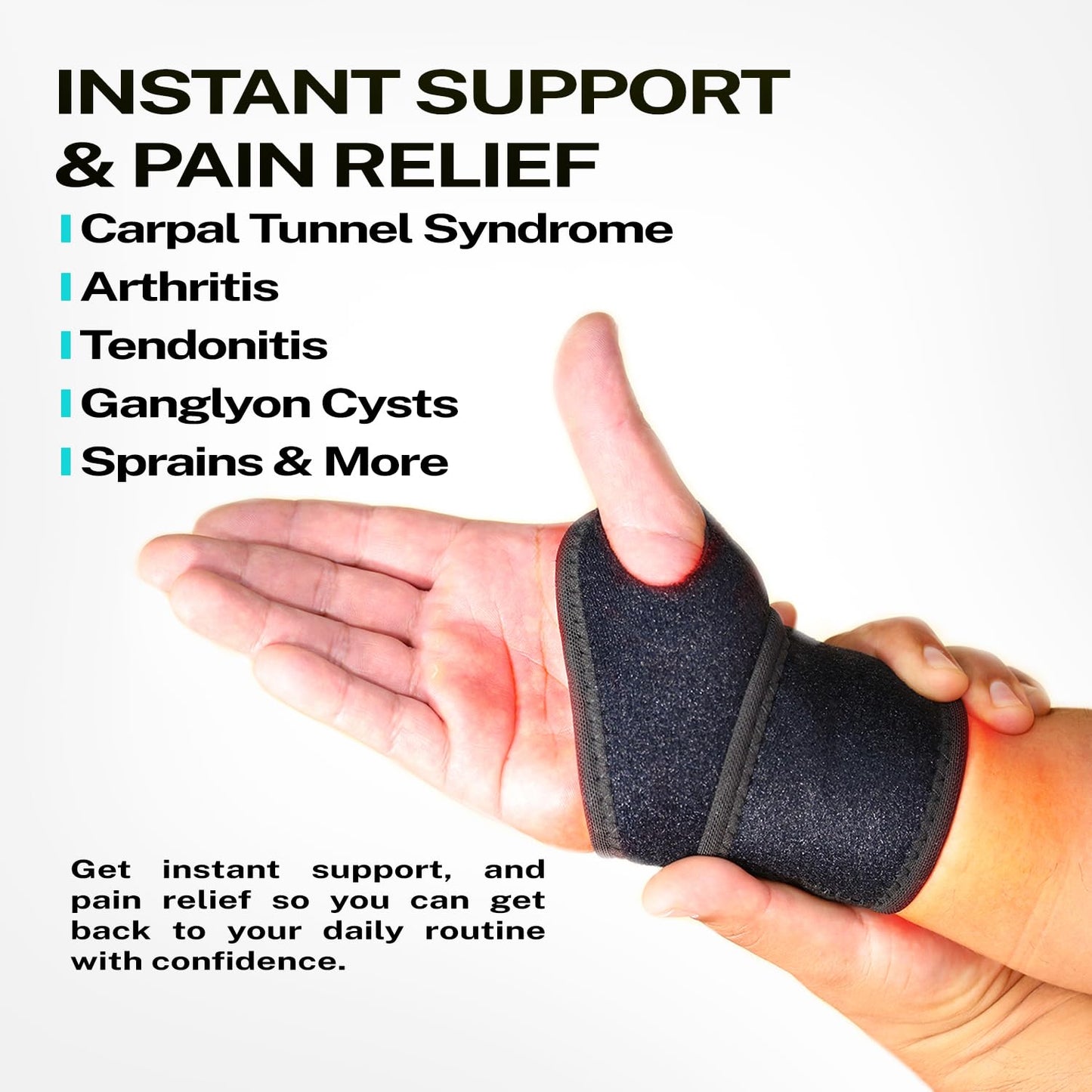 Maeteria Wrist Brace – Adjustable Compression Support for Carpal Tunnel, Arthritis, Tendonitis, Sprains & RSI – Fits Left & Right Hand – Breathable Wrist Support for Men & Women