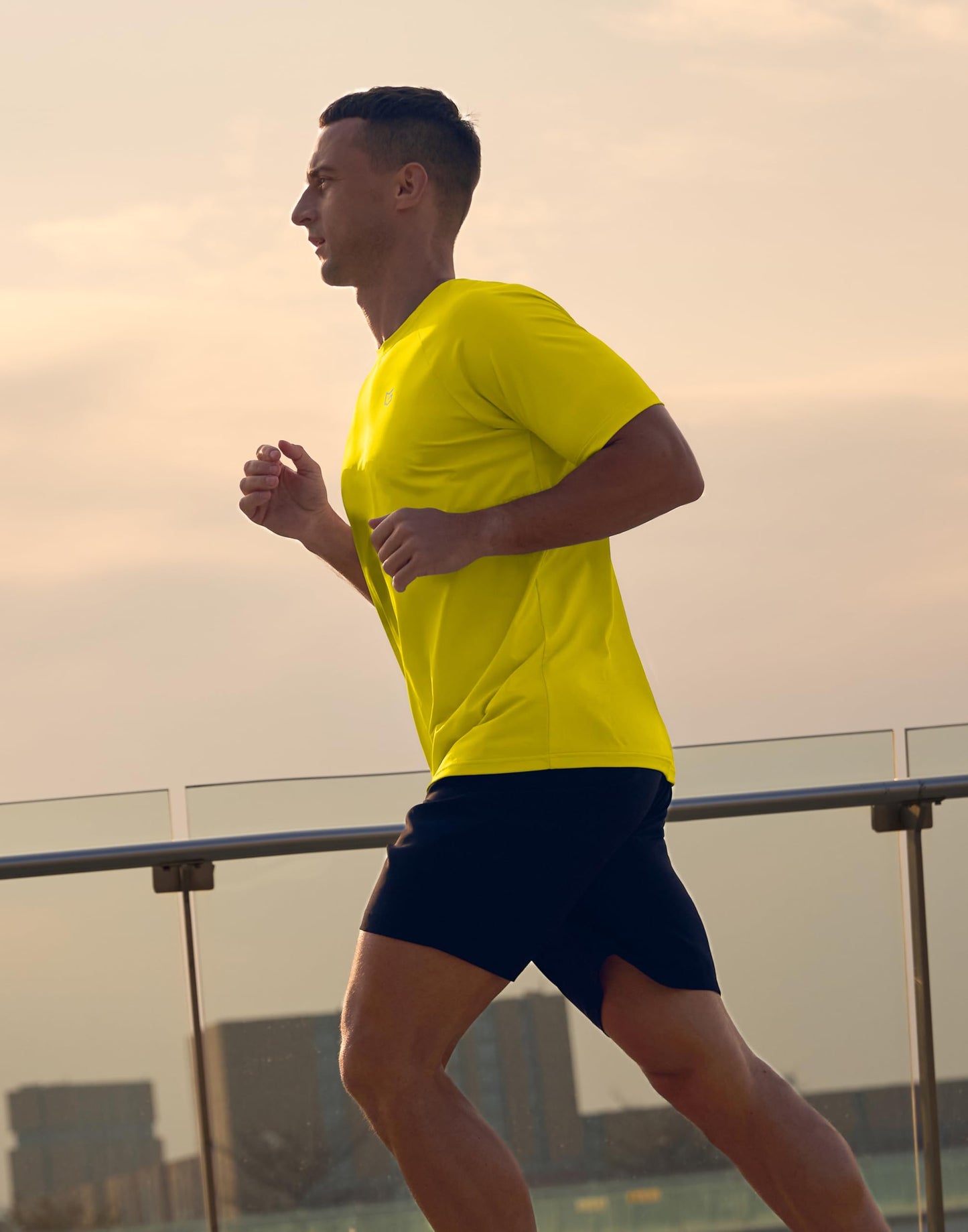 G Gradual Men's Athletic Workout T-Shirts Moisture Wicking Cooling Running Shirts Short Sleeve Performance Tee for Gym Tennis(Yellow,4XL)