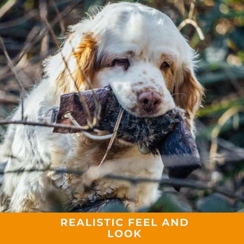 The Original Clone® Realistic Rabbit Fur Dog Training Dummies - Realistic Rabbit Fur Training Dummy with Throwing Toggle, for Gundog & Puppy Training - Gundog Training Equipment (1/2lb Rabbit Dummy)