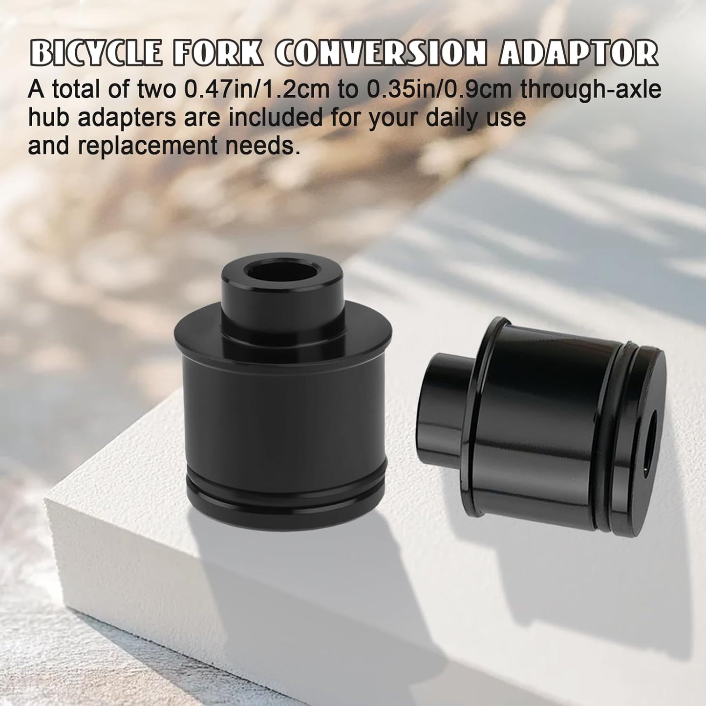 2 Pack Mountain Bike Hub Adapter, Quick Release Hub Converter Adapter, 12/15mm to 9mm Thru Axle Quick Release for Mountain Road Bicycle Cycling Wheel