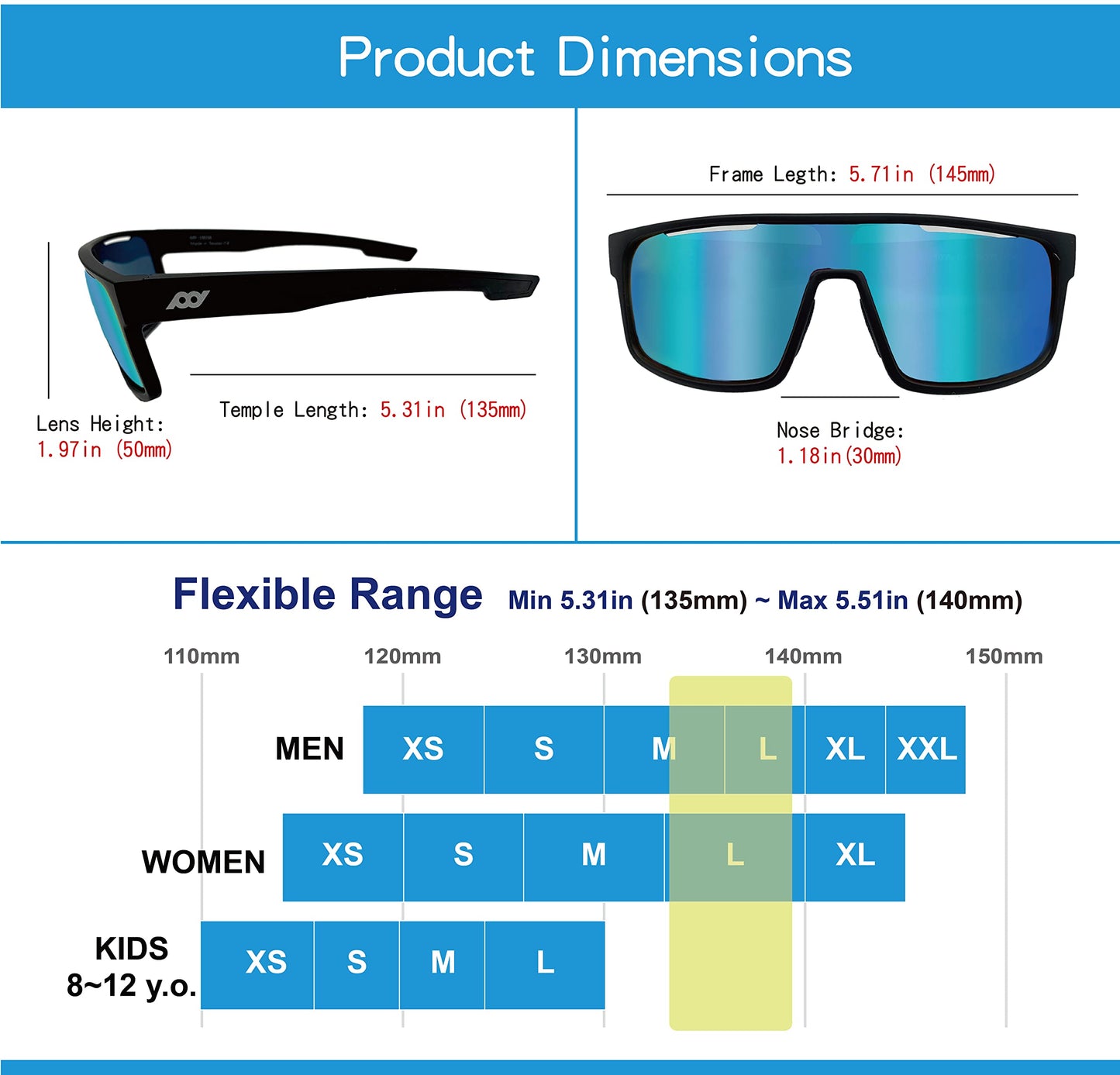POLARS DESIGN Polarized Sports Sunglasses Mens Womens for Cycling Baseball Running Fishing Driving
