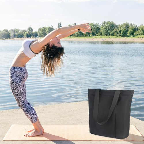YOJOB Yoga Mat Bag Yoga Bag with Yoga Mat Carrier Carryall Shoulder Bag Reversible Tote Bag for Pilates,Office, Travel, Workout,Beach and Gym (Black)
