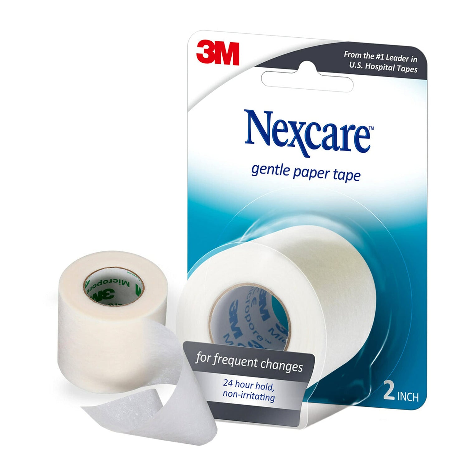 Nexcare Gentle Paper First Aid Tape, 2 in x 10 yd, Hypoallergenic Medical Surgical Tape for Sensitive Skin, Latex Free, 1 Count (Pack of 1)