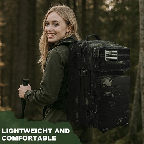 ULIEGTRS Military Tactical Backpack for Men Army 3 Day Assault Pack Outdoors Hiking Treeking Rucksack with Molle System