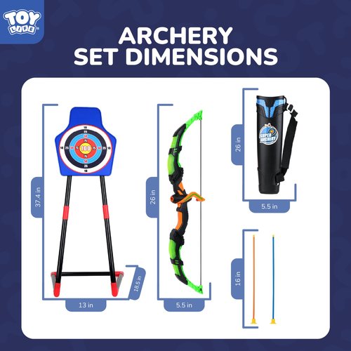TOY Life 2 Pack Bow and Arrow for Kids 4-6 8-12, LED Archery Set, Bow and Arrow Set, Outdoor Games Outside Toys for Kids, Birthday Gifts for Boys