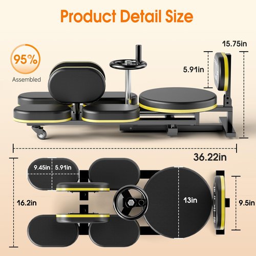 TDH Leg Stretcher, Split Machine for Fexibility & Splits Training, Adjustable Stretching Equipment for Home Gym, Soft Padding for Yoga & Dance