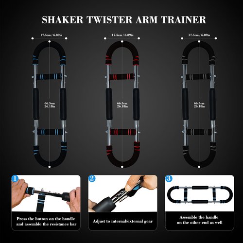 Hmnpkuc Twister Arm Trainer - 66-110Lbs Adjustable Upper Body Strength Training Equipment for Home/Gym, Chest & Arm Workout Equipment with Reinforced Steel Spring & Anti-Slip Handles for Men/Women
