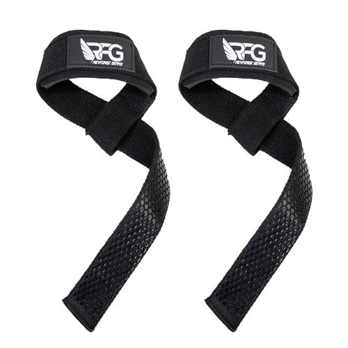 RFG Neoprene Lifting Straps for Gym Training – 24" Length, 2" width - Wrist Wraps for Weightlifting with 7mm Padded Cotton & Anti-Slip Silicone for Bodybuilding, Powerlifting & Deadlifts