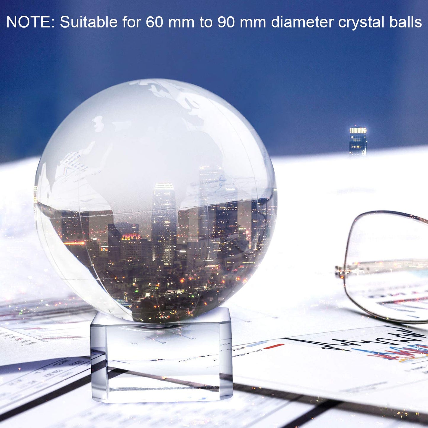 SATINIOR 2 Pack Crystal Ball Stand Clear Sphere Stand Crystal Sphere Holder Base for Display 60 mm to 90 mm Balls, Marbles, eegs