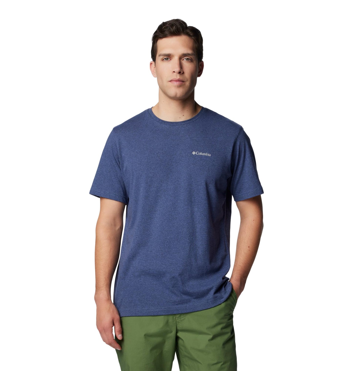Columbia Mens Thistletown Hills Short Sleeve T-Shirt, Dark Mountain Heather, Large