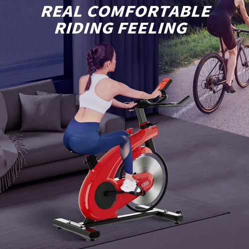 Exercise Bike,Indoor Cycling Bike,Stationary Bikes for Home with Silent Belt Drive，Adjustable Resistance& 300 LBS