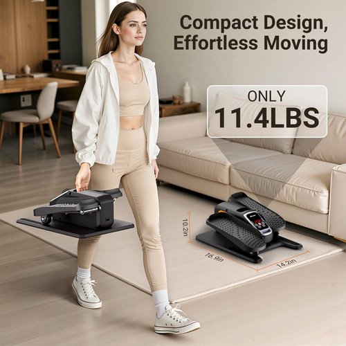Roylvan Elliptical Exercise Machine, Under Desk Ellipse Leg Exerciser as Seen on TV, Quiet Electric Seated Pedal Elliptical for Seniors with 12 Adjustable Speeds, Remoter, Footstraps for Home Office