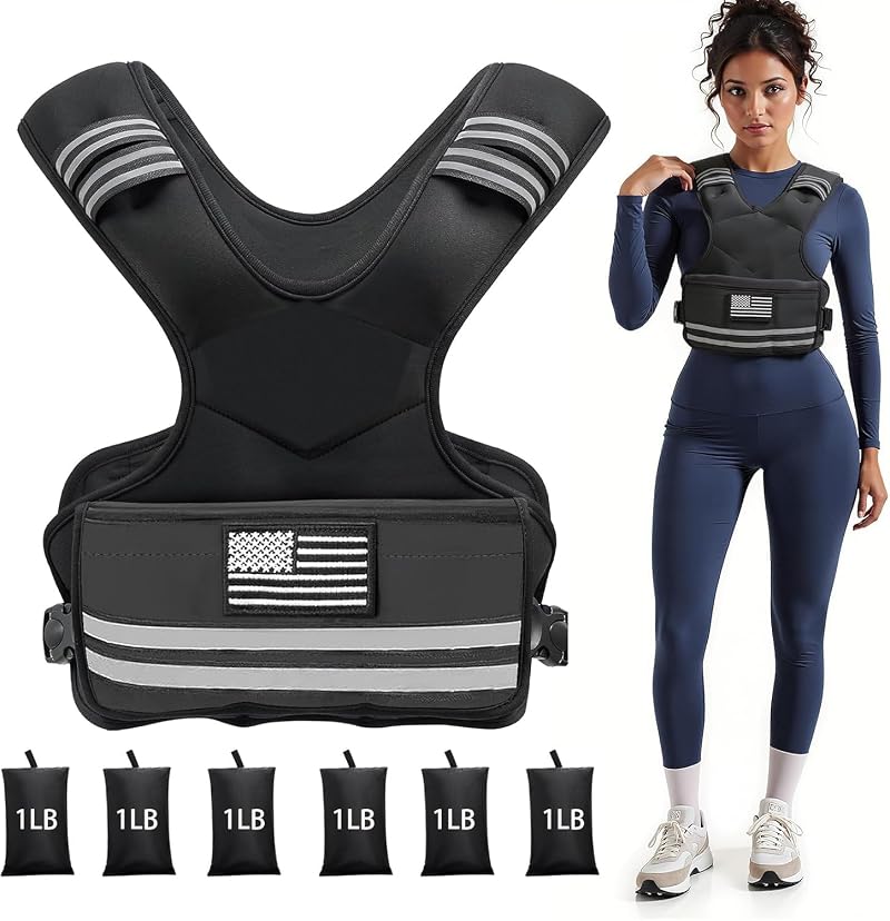 Adjustable Weighted Vest for Women & Men - 4-10LB Variation, Removable Iron Sand Weights
