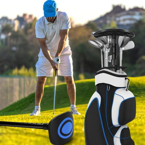 GearRoot Portable Golf Travel Bag Support Pole, Umbrella-Shaped Anti-Impact Support Cover Protector and Aluminum Alloy Rod, Golf Club Travel Bag Support System Protect Clubs from Impact, Blue