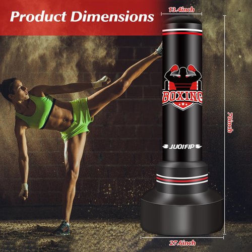 Freestanding Punching Bags for Adults Teens, 70" Freestanding Punching Bag with Stand,Suitable for Kickboxing Martial Arts MMA Dummy Karate Home Gym Training(not Included Pump and Gloves)