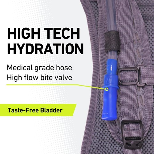Vibrelli Hydration Pack & 2L Hydration Water Bladder - High Flow Bite Valve - Hydration Backpack with Storage - Lightweight Running Backpack, Also for Cycling, Hiking, Ski, Snow for Men, Women & Kids