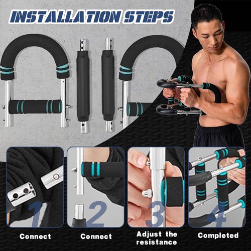 Mr Sculpt Gorilla Bar, Mr Sculpt Gorilla Bar for Chest Workout, 40-100lb Adjustable Twister Arm Trainer, Chest Arm Exercise Equipment, Detachable Design for Home Workout Equipment (Blue)