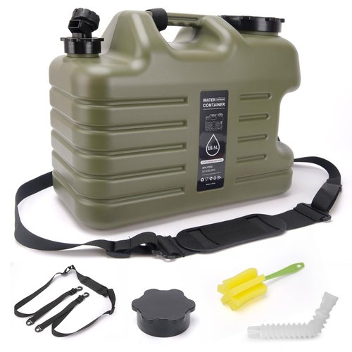 5 Gallon Camping Water Jug,Camping Water Container with Spigot,BPA-Free Military Green Portable Emergency Water Tank for RV Camp, Hiking, Outdoor Adventures & Disaster Preparedness
