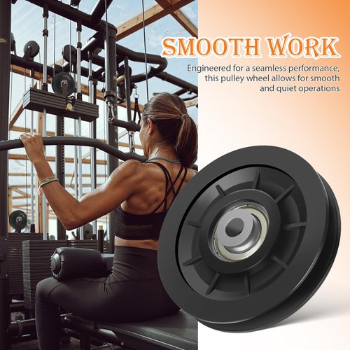 Mipcase 2pcs Heavy-Duty Nylon Bearing Pulley Wheel Replacement for Cable Pulley Systems Smooth Equipment Accessory for Gym Workouts