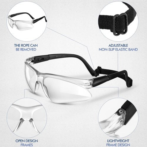 Fiada 3 Pieces Racquetball Goggles Sports Basketball Goggles Anti Fog Field Hockey View Protective Sports Eye Protectors Scratch Resistant Protective Eyewear