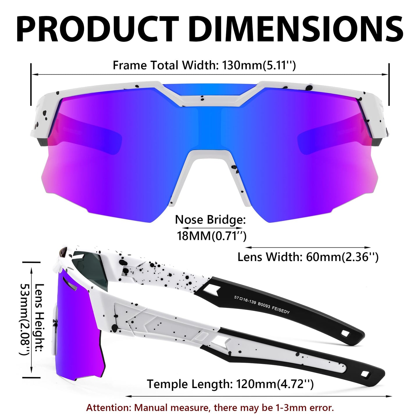 FEISEDY Teens Baseball Sunglasses Sports Cycling Glasses for Youth Polarized UV400 Boys Girls Age 8-14 B0093