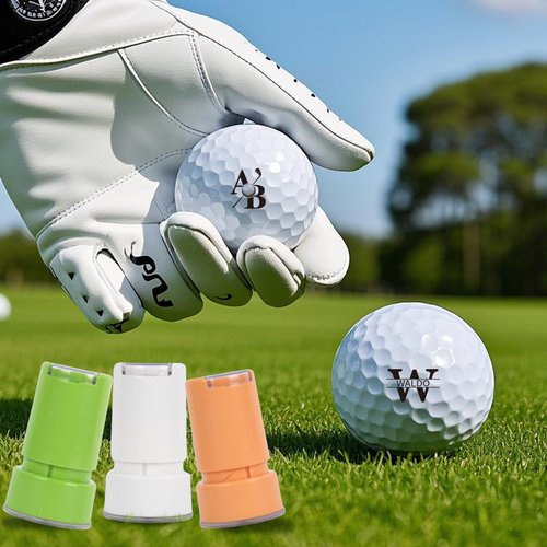 Terwex Custom Golf Ball Stamp - Personalized Golf Ball Markers with Waterproof Ink - Unique Design Golf Balls Marking Tool - Father's Day Golf Gift for Golfers Dads Retirement Golf Accessories(Green)