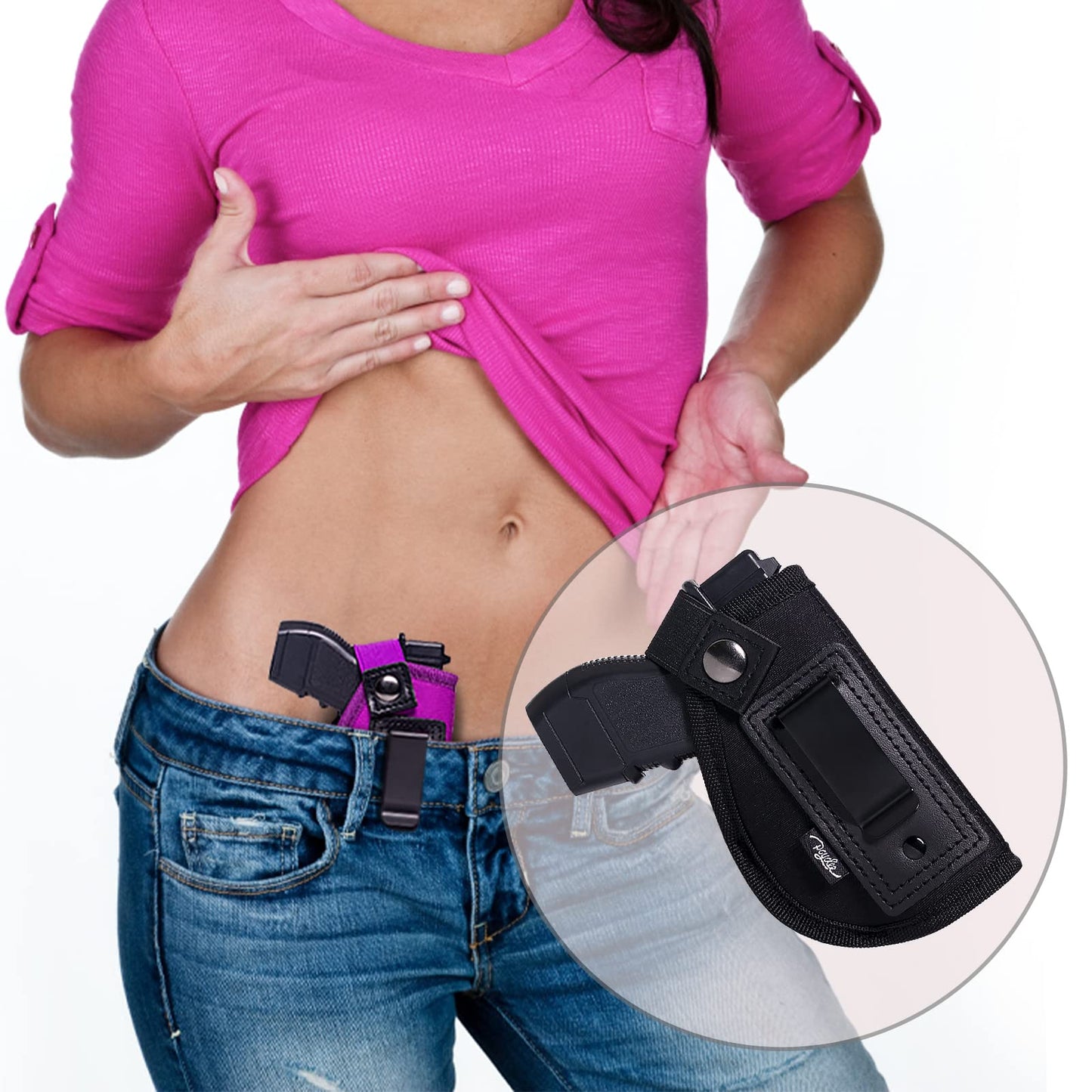 POYOLEE IWB Holsters for Women Concealed Carry Gun Holster Pistols Holster for Micro Sized Handgun Right/Left Handed. (Black, Right-Handed Draw (IWB))