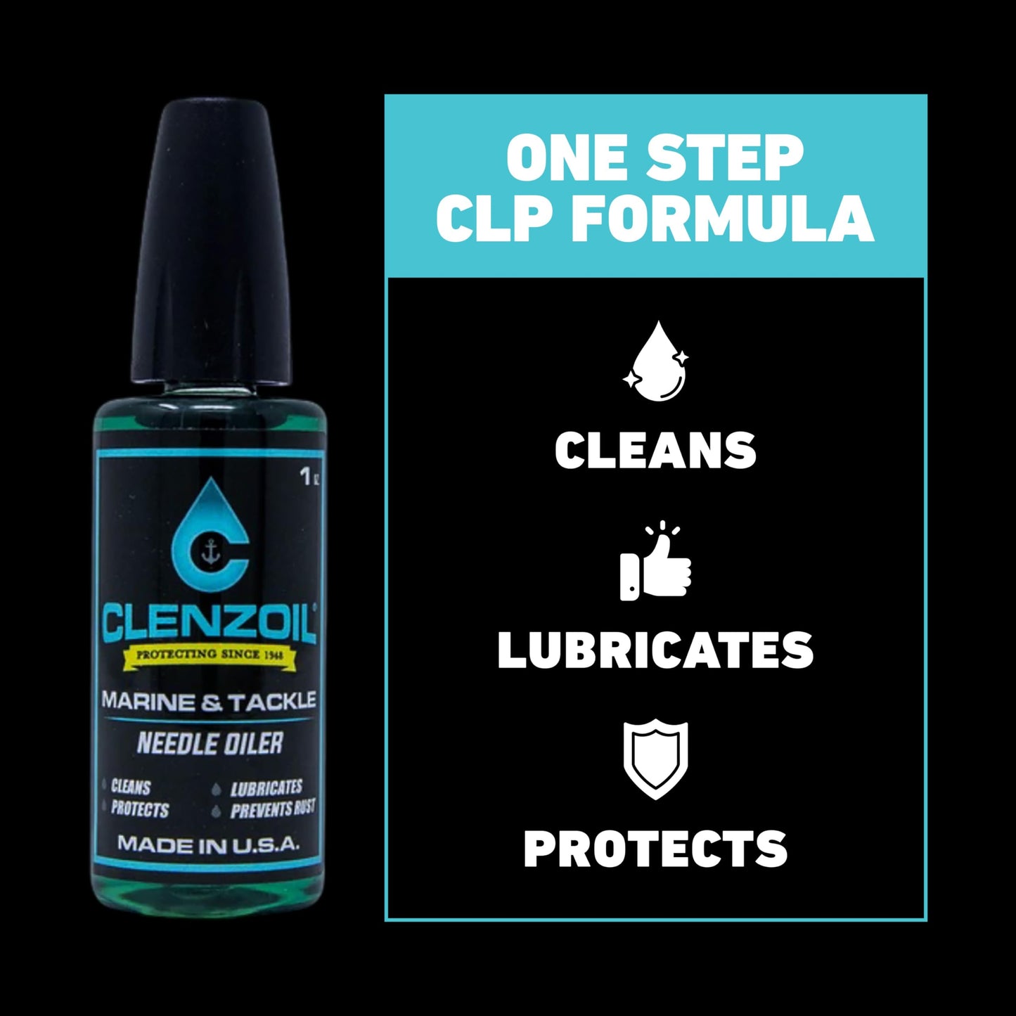 Clenzoil Marine & Tackle - Fishing Gear Oil Lubricant - for Fish Care Reels, Boat Motors, Downriggers & More - Easily Oils Applicator (Fishing Reel Oil)