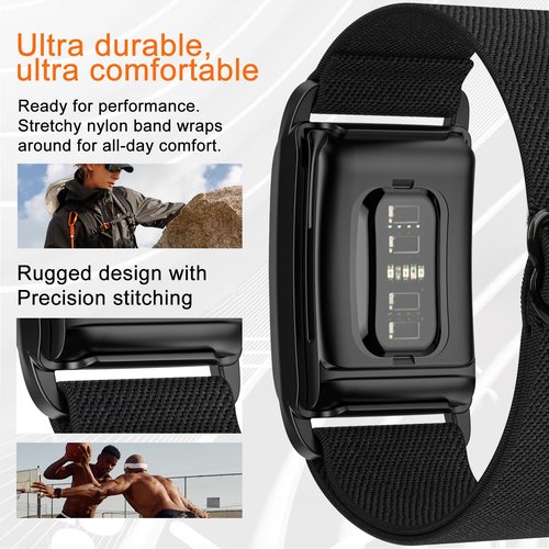 surundo Nylon Sport Band Compatible with Whoop Bicep Band 4.0 Strap Men Women with Bumper Case, Breathable Nylon Adjustable Waterproof Replacement Wristbands Straps for Whoop 4.0