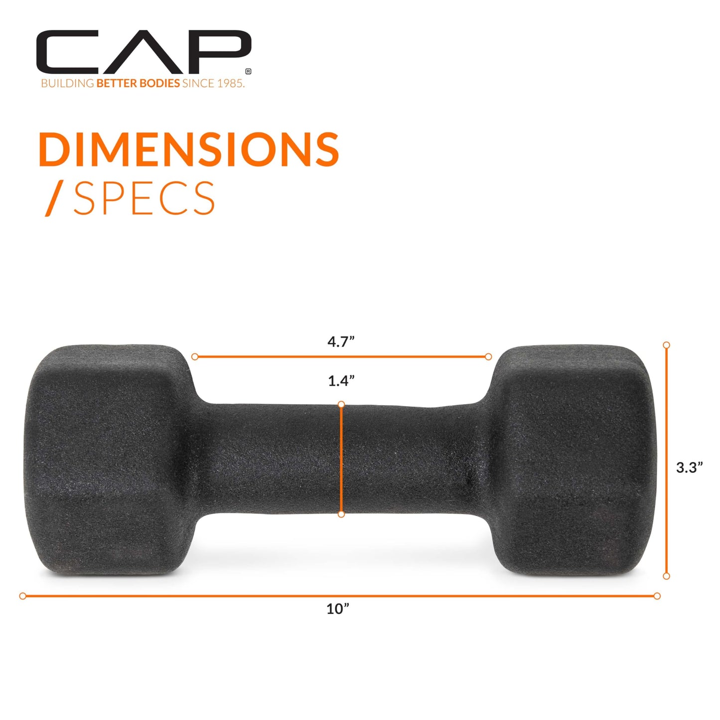 CAP Barbell 12 LB Neoprene Dumbbell Hand Weights - Pair | Black