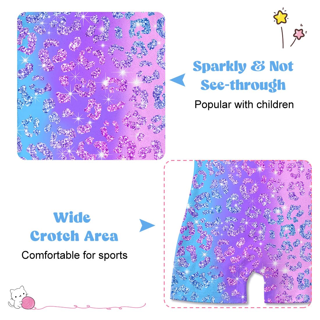 Funnycokid Gymnastics Leotards for Girls Toddler Outfits Dance Unitards Clothes with Shorts, Leopard Diamond Purple, 3-4T