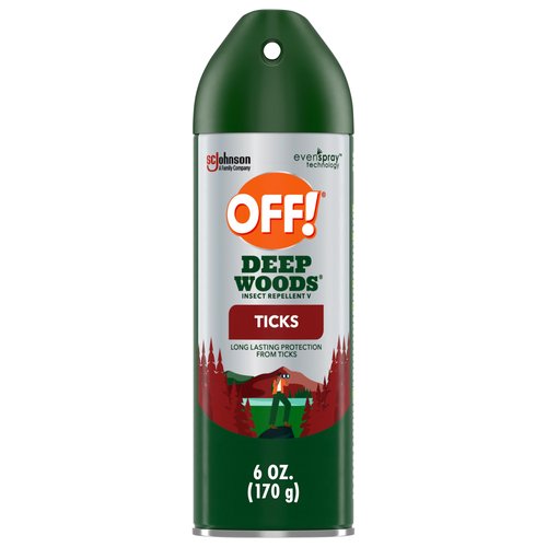 OFF! Deep Woods Insect Repellent Aerosol, Bug Spray with Long Lasting Protection from Ticks and Listed Bugs, 6 oz
