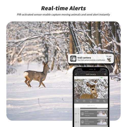 SEHMUA 4G LTE Cellular Trail Cameras 3rd Gen with Live Streaming, Game Camera Built-in SIM Card with Motion Activated 0.2s Trigger Time Solar Trail Camera IP66 Waterproof