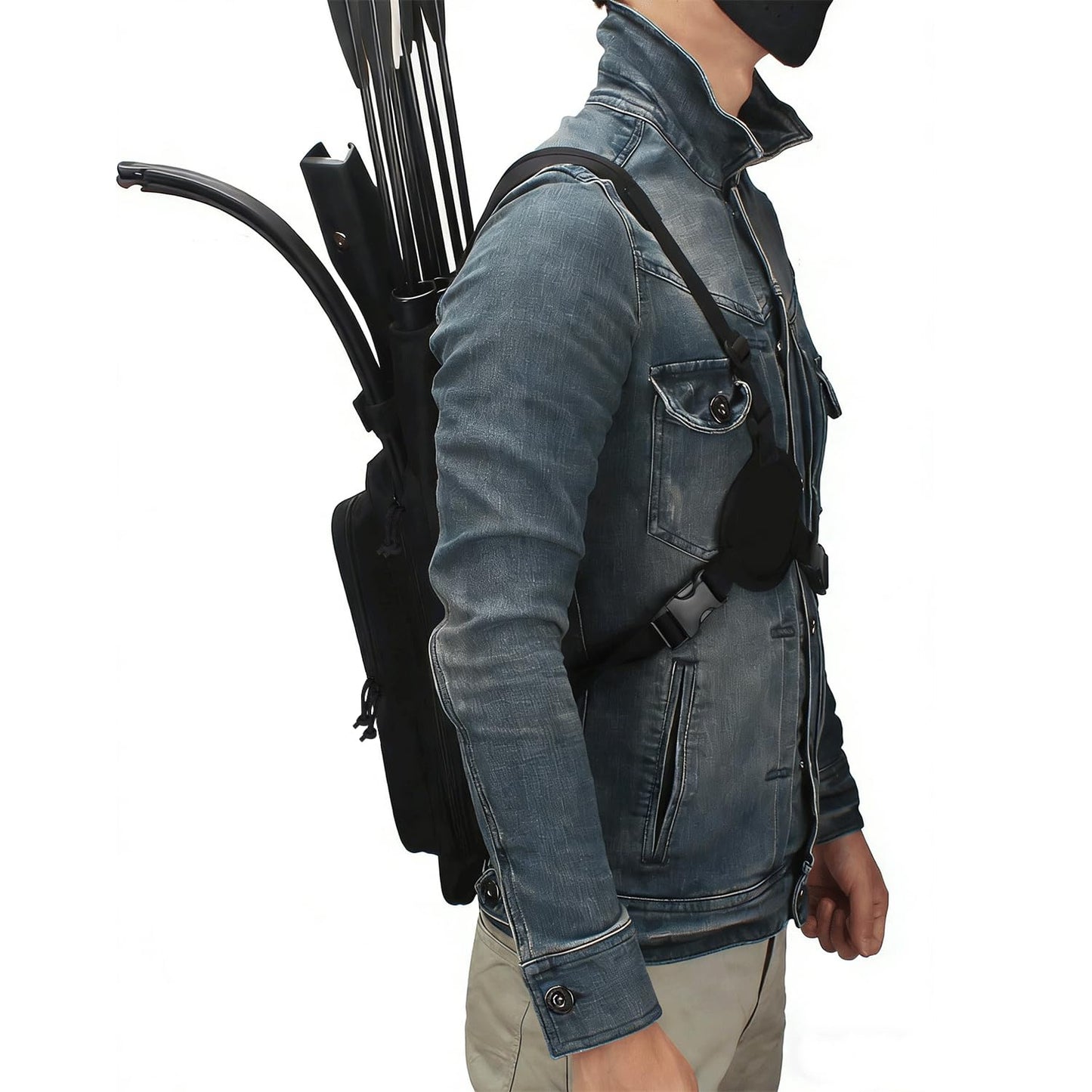 XTACER Multi-Function 4-Tubes Back Field Quiver Training Archery Arrow Quiver for Field Tips Arrows Takedown Bow (Black)