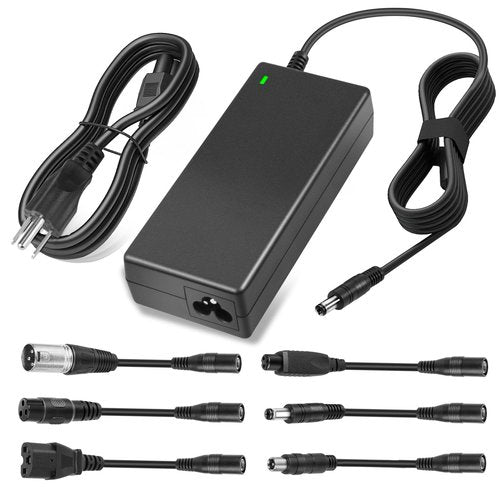 42V 2A Universal Scooter Charger with 7 Connections, 7 in 1 for Jetson, Gotrax Bike Electric Scooter, ninebot Electric Scooter Charger for 36V 10S Li-ion Battery.
