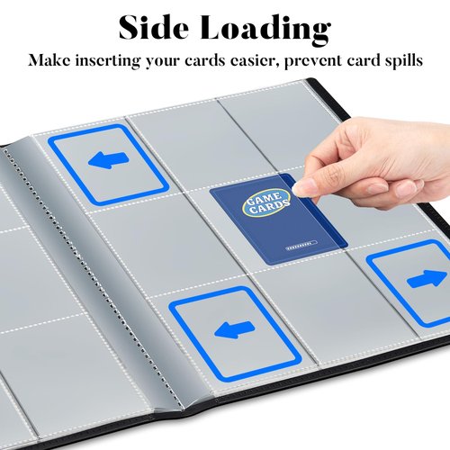 Card Binder 9 Pocket, Fabmaker 396 Pockets Trading Card Binder, Premium Collector Card Album for Standard Cards, Side Loading Card Collection Folder for MTG, TCG, Game Cards, Sport Cards, Black