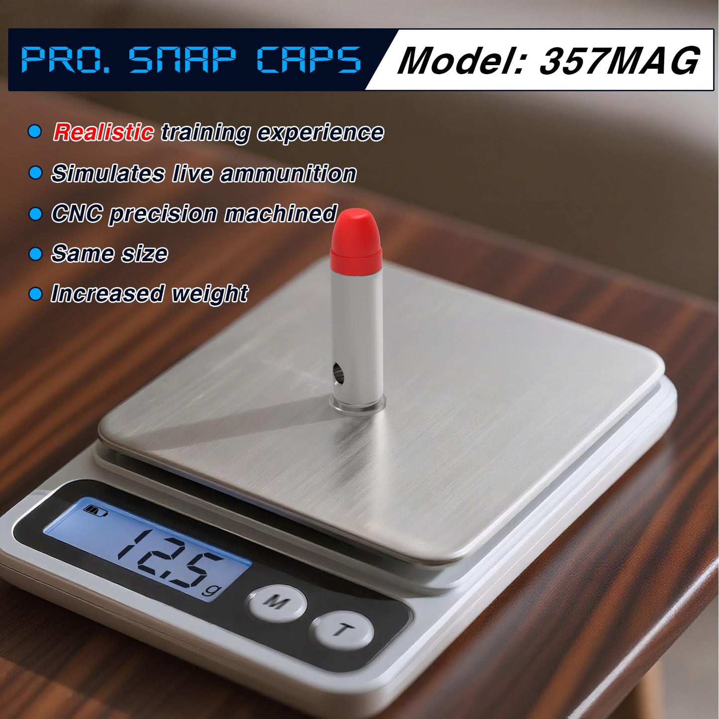 YiZhun 357MAG Snap Caps Training Dummy Rounds, Reusable Dry Fire Training Round Close to Real Weight Practice Safe Loading Firing (357mag-10pcs)