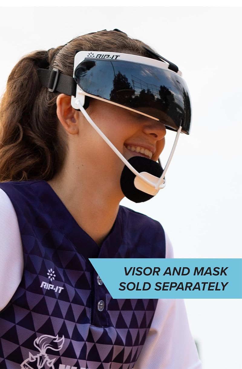 RIP-IT Softball Visor Shield for Fielder’s Masks - Lightweight Smoke Grey