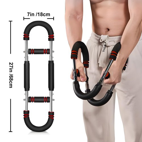 Twister Arm Trainer, 60-110lb Chest Workout Equipment, Three-Speed Adjustable Fitness Equipment, Arm Trainer, Portable Power Twister Bar, Detachable Design Fitness，for Home & Gym Fitness Equipment