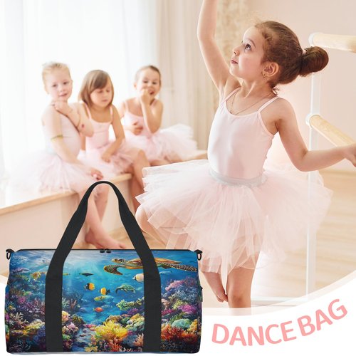 CNNINGYI Gym Bag for Women Men, Sea Turtle Travel Duffle Tote Bag, Waterproof Sports Tote Bags, Large Overnight Weekender Bags for Yoga Dance