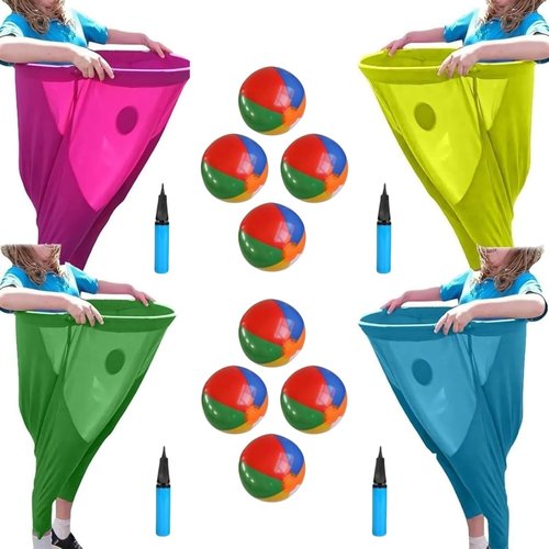 Granny Pants Yard Game Set,Granny Pants Party Rush! Giant Outdoor Party Game with Bouncy Balls and Air Pumps,Fun Family Reunion & Adult Yard Game for Groups (4 Pcs)
