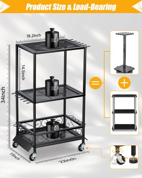 EXTCCT Fishing Rod Holder - Fishing Pole Rack for 10 Rods - Adjustable Height Fishing Gear Equipment Organizer Storage Solution for Garage Basement or Indoor