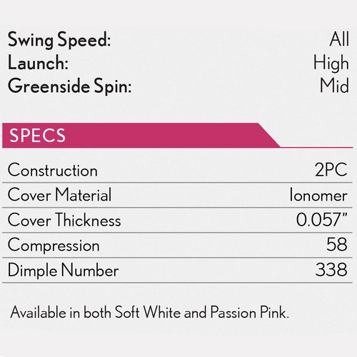 Srixon Soft Feel Lady Golf Balls - Passion Pink, Uniq Size