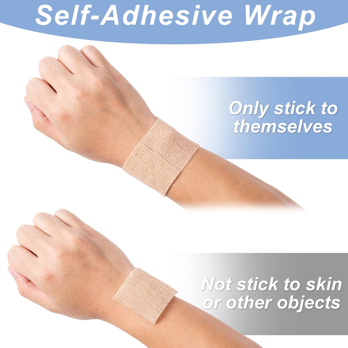 16 Pack Self Adhesive Bandage Wraps,2" X 5 Yards Elastic Bandage Wrap