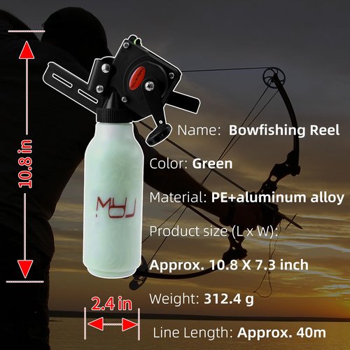 Moyujian Archery Bow Fishing Reel Hunting Bow Fishing Reel 43 Yard Fishing Rope Used for Compound Bow and Recurve Bow