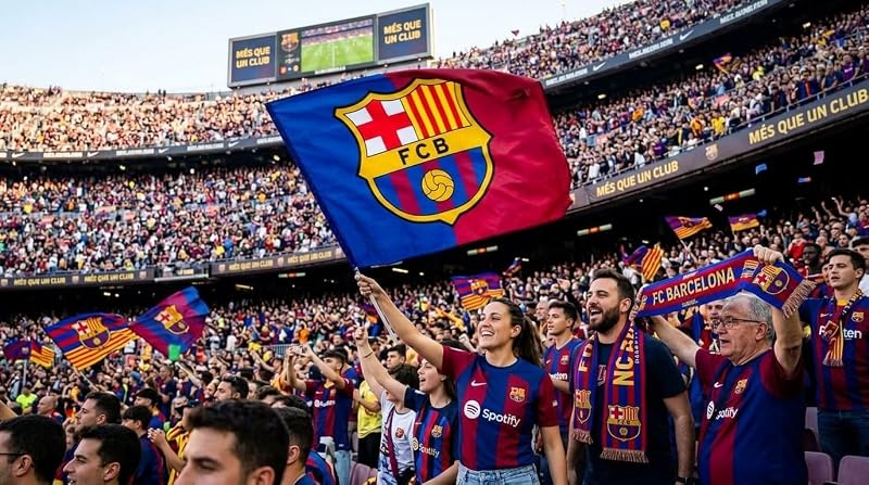 Barcelona Flag Banner 3x5 ft - Durable Polyester Indoor Outdoor with 2 Grommets