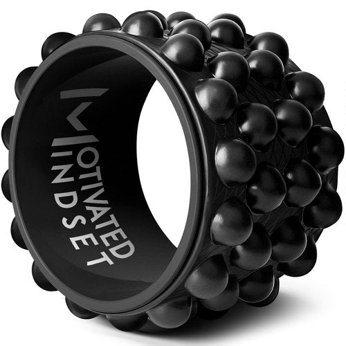 Motivated Mindset Massage Wheel Great for Back Pain | Stretching and Improving Yoga Poses Myofascial Release | Deep Tissue Massage Yoga Wheel | Yoga Balance Accessory for Beginners (11-inch x 7-inch)